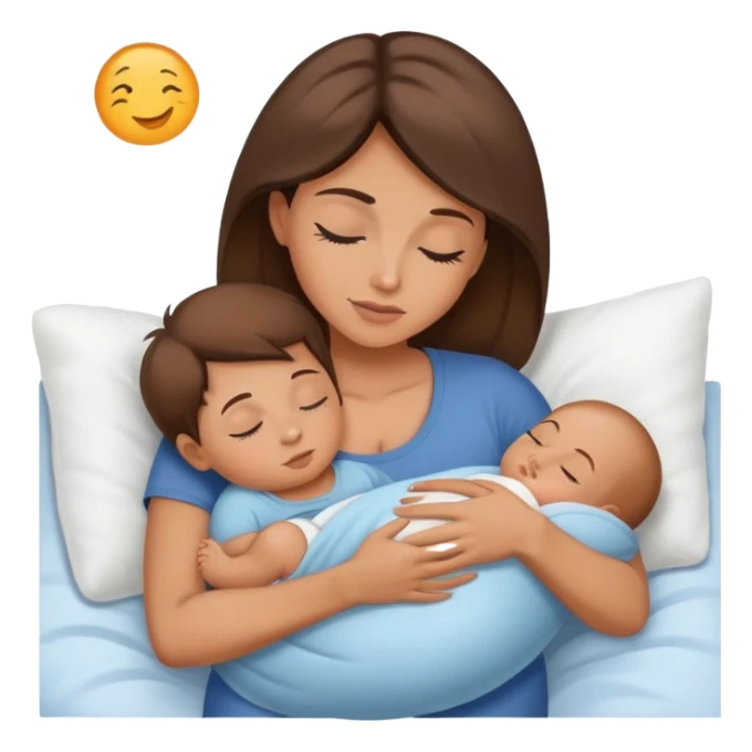 Light brunette fit mom forcing baby boy to go to sleep sticker