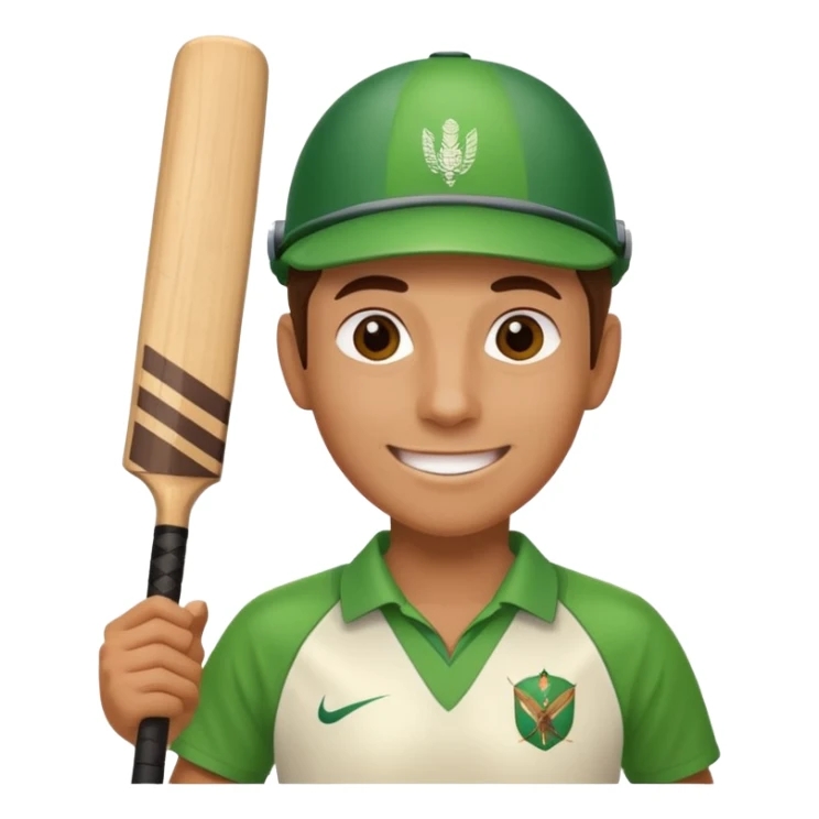 A person celebrating after winning a match of cricket sticker