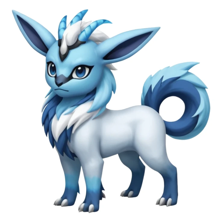 Scaly cute realistic Absol-Cobalion-Glaceon-Suicune-Amaura-fusion sticker