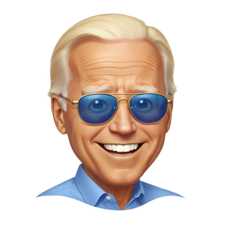 Joe Biden blue eyes laughing sunglasses sticker