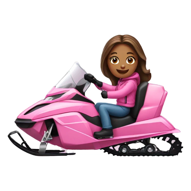 Girl sitting on a pink snowmobile sticker