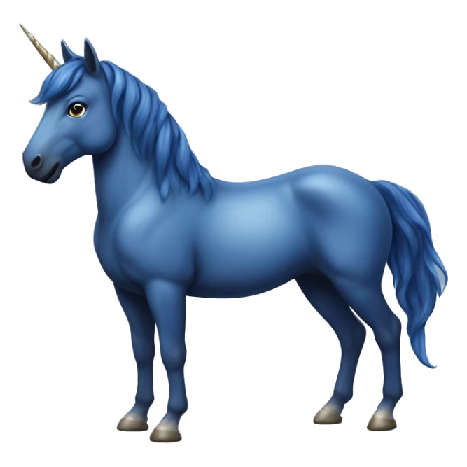 Full body realistic Indigo blue unicorn sticker