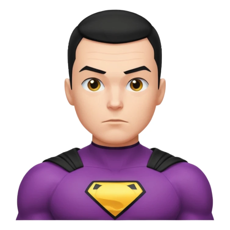 Make a superhero’s filing it’s a human white skin whit buzz cut back hair sticker