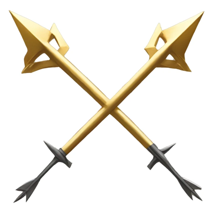  3 golden arrows crossing at the sime time sticker