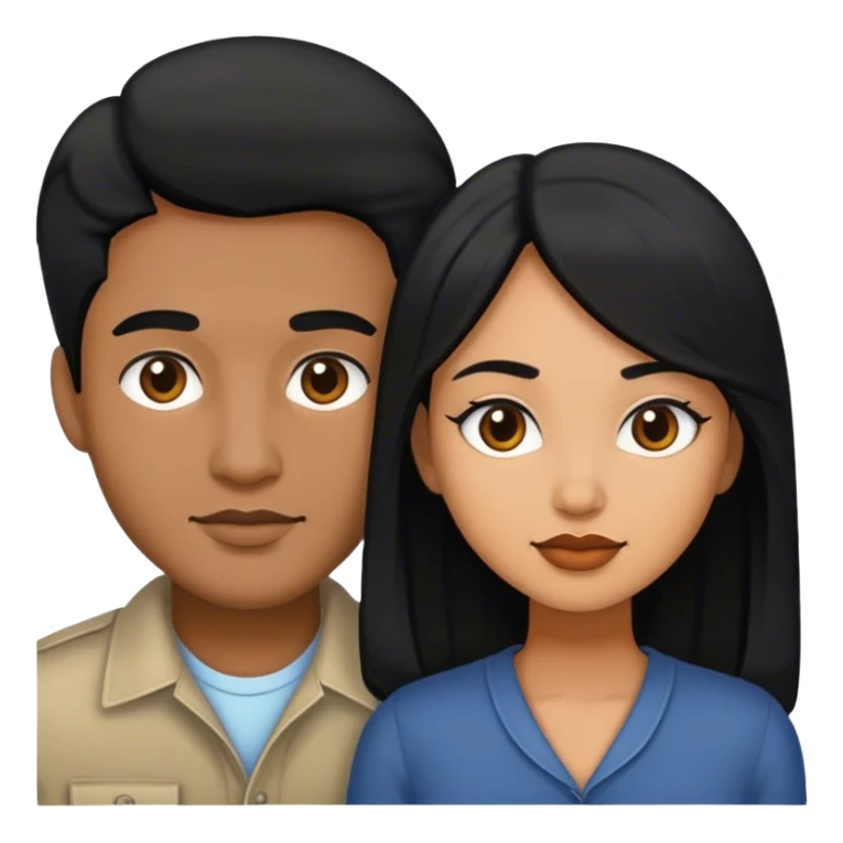 Couple with medium shade skin and black hair sticker