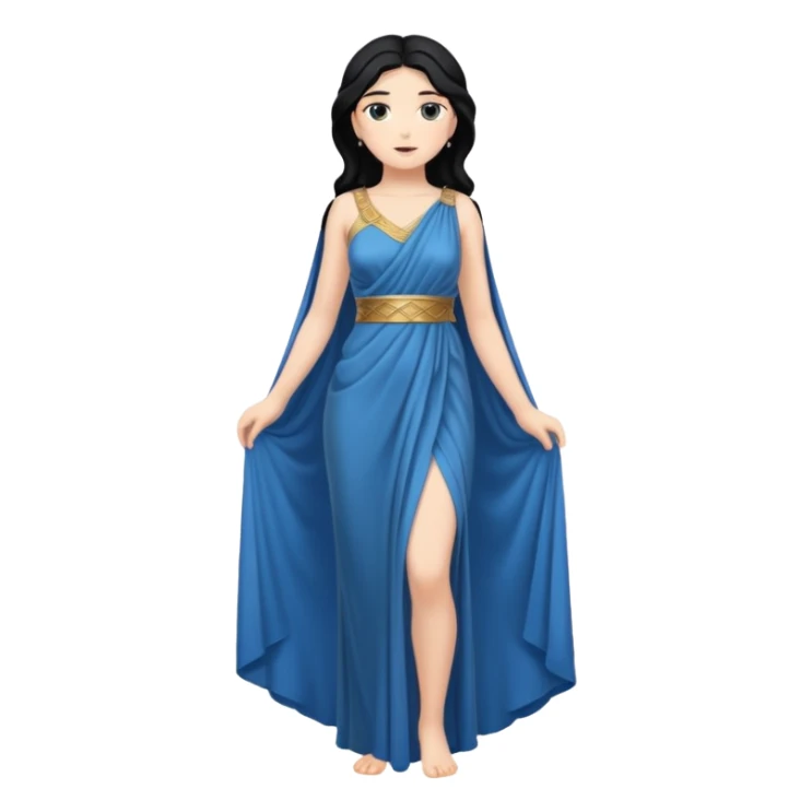 greek goddess black hair full length sticker