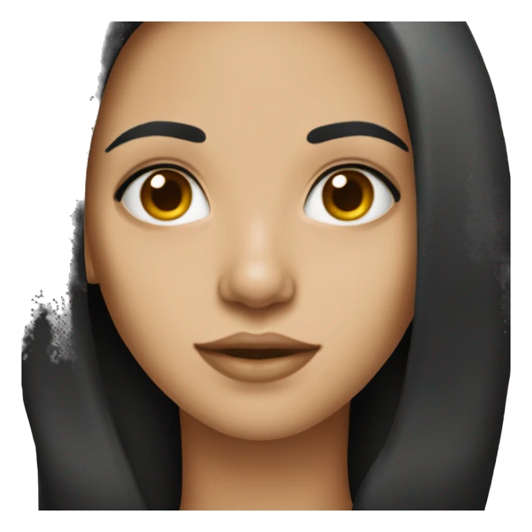 Girl with long black hair slim jawline  sticker