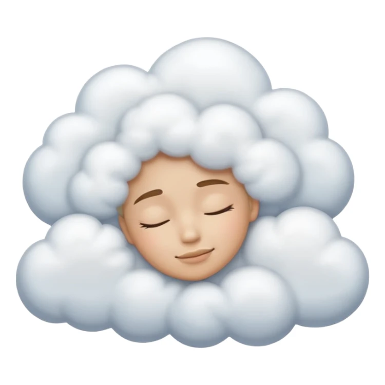 peaceful sleeping face with dream cloud emoji style sticker