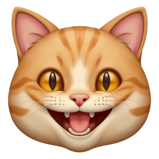Combine Cat laughing emoji and 😁 this emoji sticker