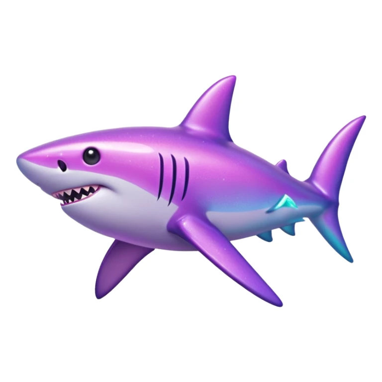 glitter purple and pink shark sticker