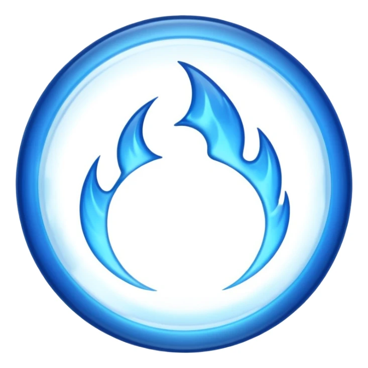 A minimalist CD disc with a subtle blue fire design, emoji style, blue fire, variation 3 sticker