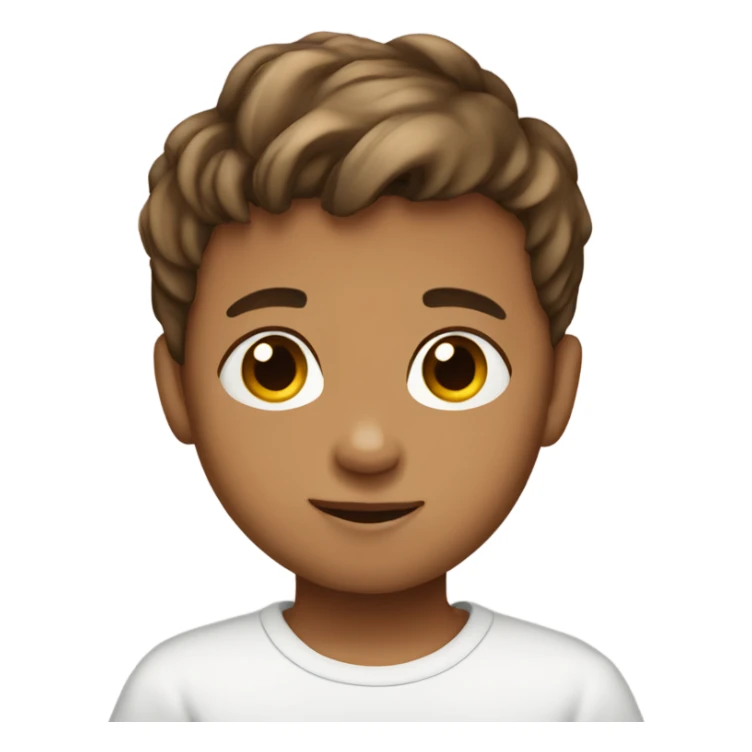  boy brown short hair baby face sticker