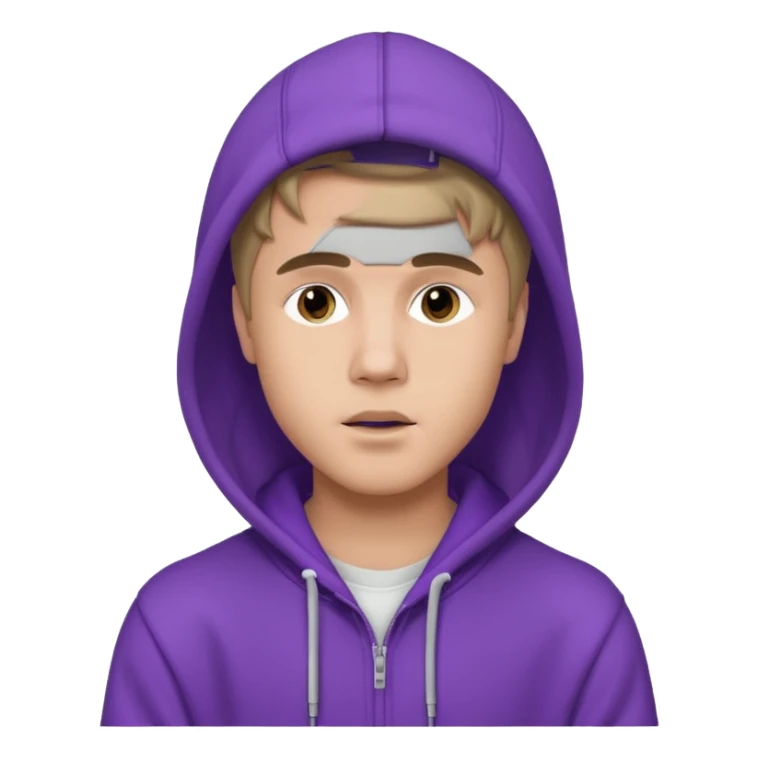 justin bieber, wear purple hoodie sticker