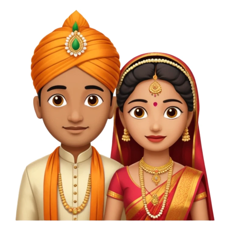 South indian wedding bride and groom sticker