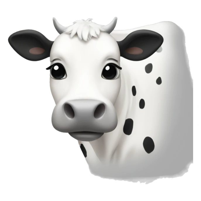 white cow with a lot of TINY black dots side body sticker