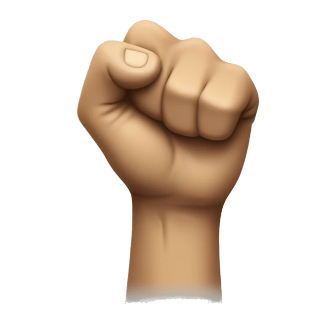 Left fist in the air, revolution sticker