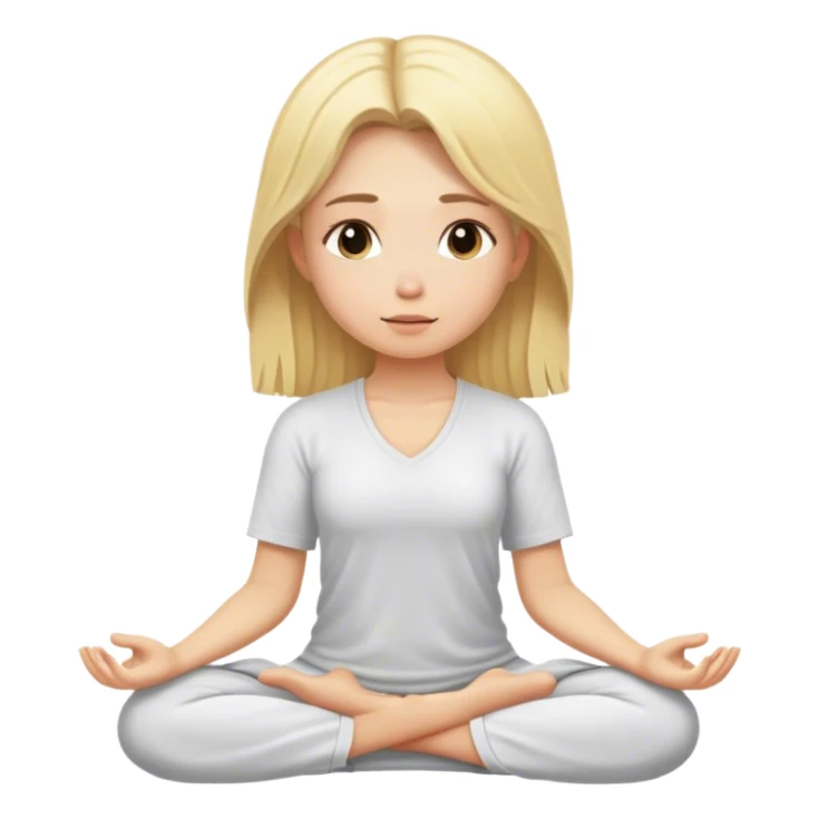 Blonde girl meditating  sticker