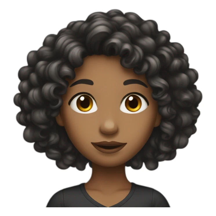 Girl with long Blak curly hair sticker