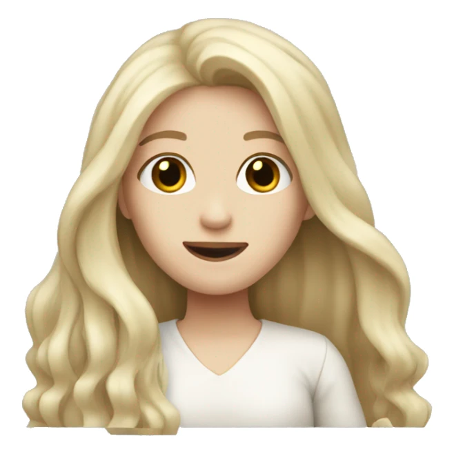 Pale girl with long hair waving sticker