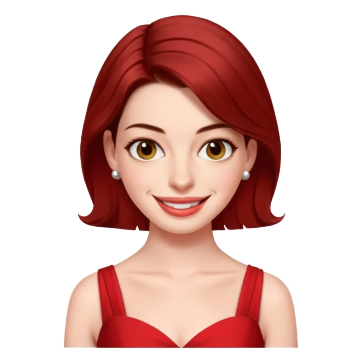 Anne Hathaway in red dress, cute sticker