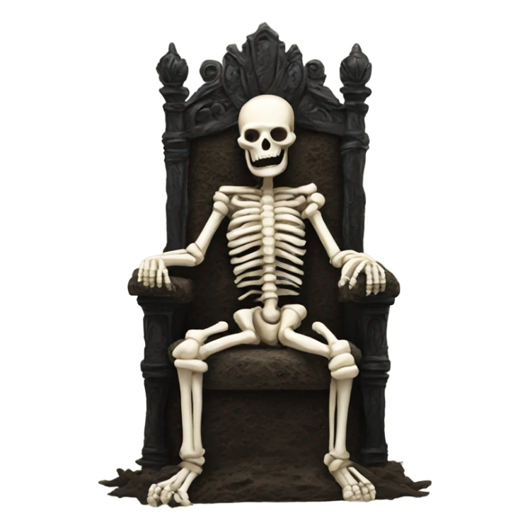 Me on a throne made of bones sticker