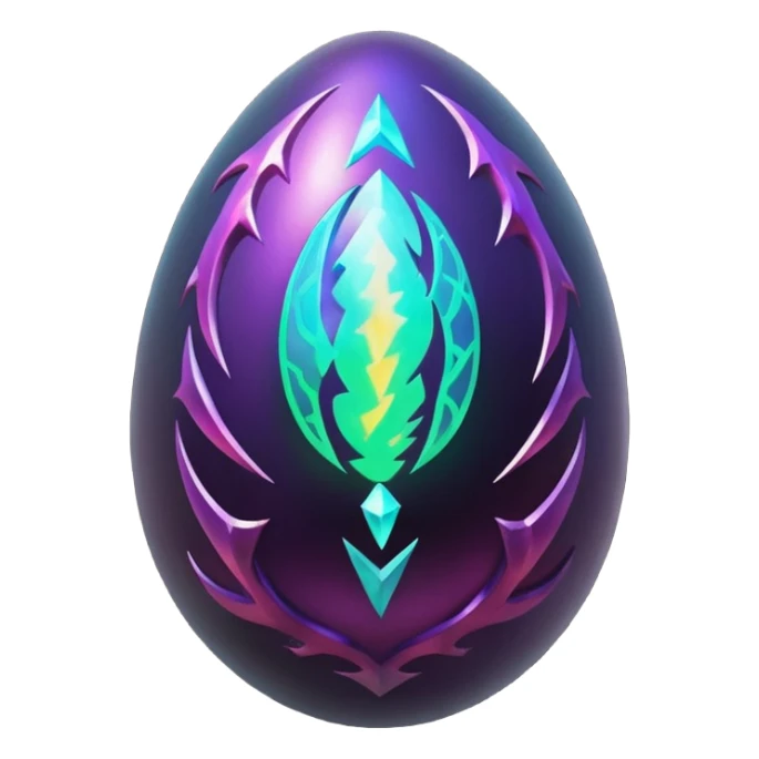 Elemental magical glowing iridescent dark evil shiny dragon egg sticker