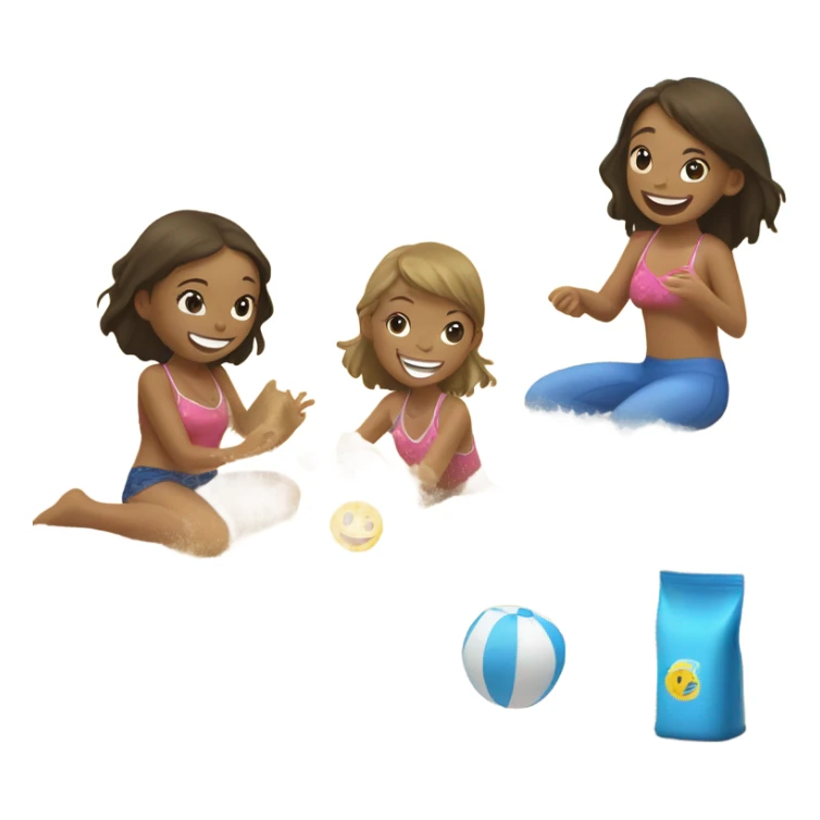 Girls enjoying time at the ocean sticker