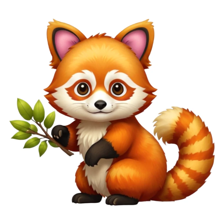 Golden yellow Fantasy Red-Panda sticker