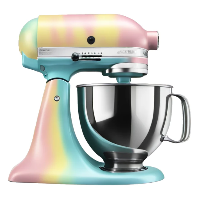 Realistic pastel tie dye kitchenaid mixer.  sticker
