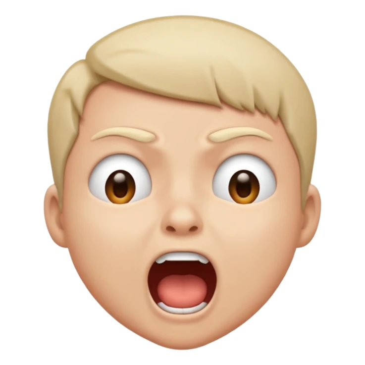 Person yelling cutely with eyes shut  sticker