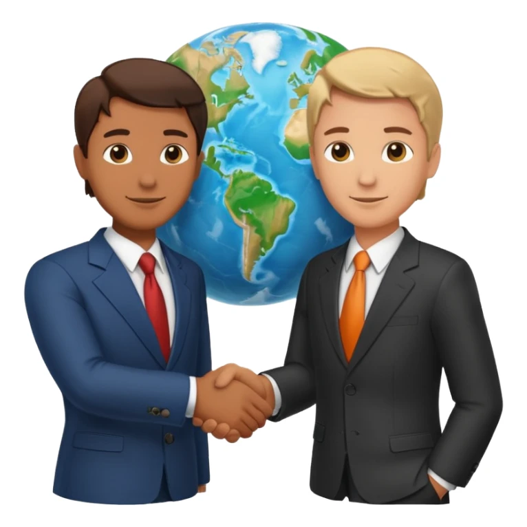 Shake hands and a globe showing negotiation of climate change sticker