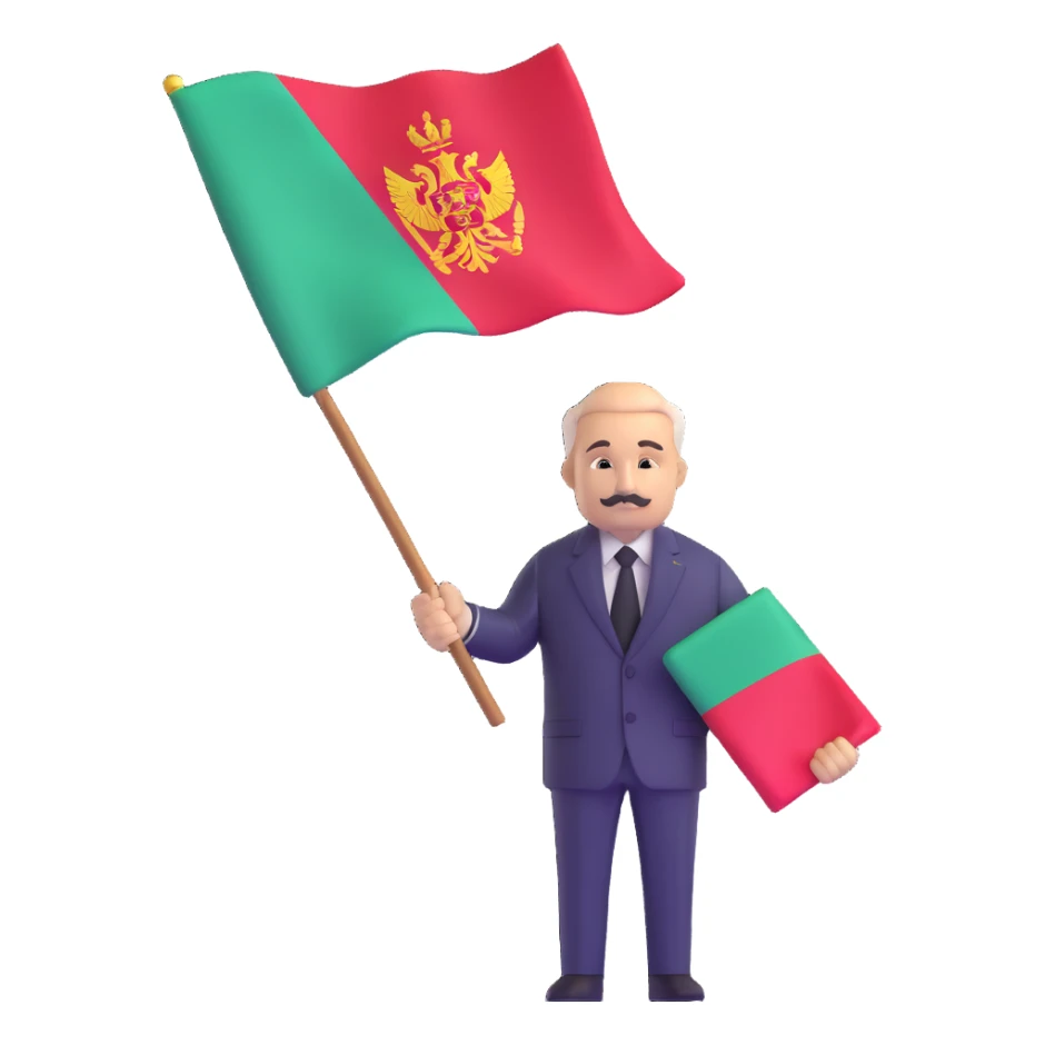 Alexander Lukashenko with Belarus flag sticker