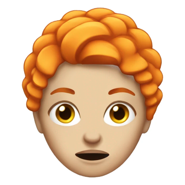 Angry white skinned woman with orange bonus hair sticker