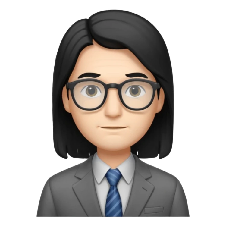 accountant with black long hair sticker