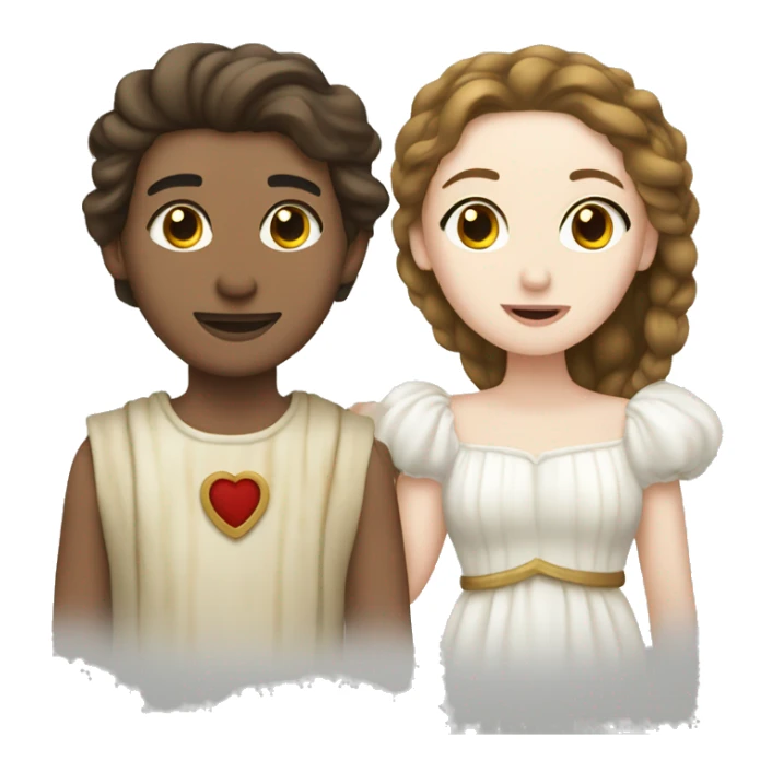 Romeo with white skin and Juliet with white skin sticker