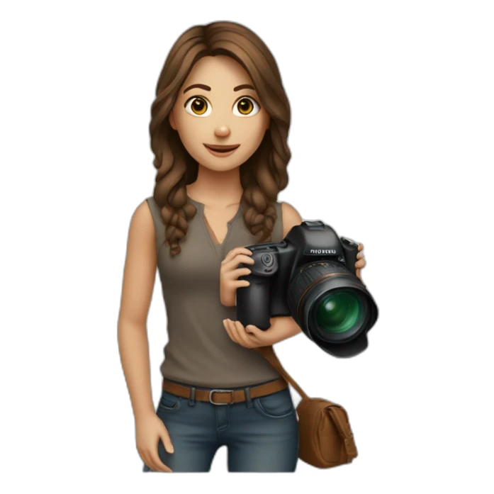 Photographer girl brown hair sticker