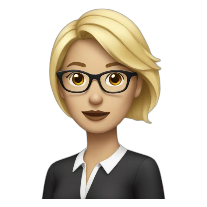 blonde woman dressed formally and wearing glasses sticker