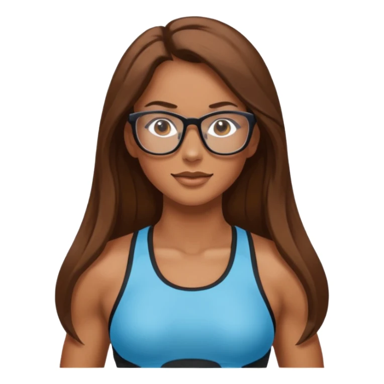 Mujer fitness con lentes y cabello largo sticker