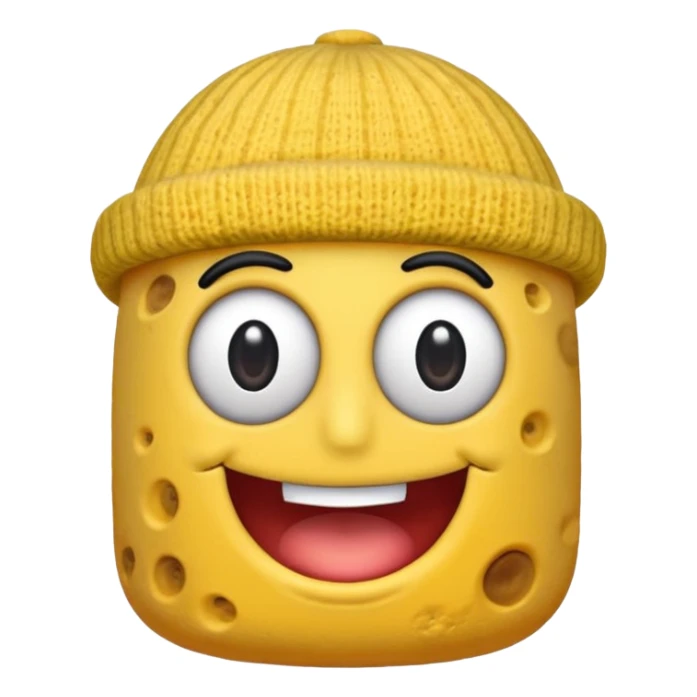 Bob esponja con un el gorro del crustáceo cascarudo sticker