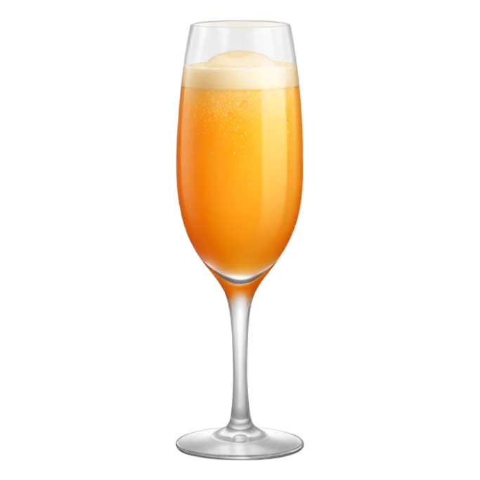 Mango Bellini in einem Sektglas mit viel sprudel sticker