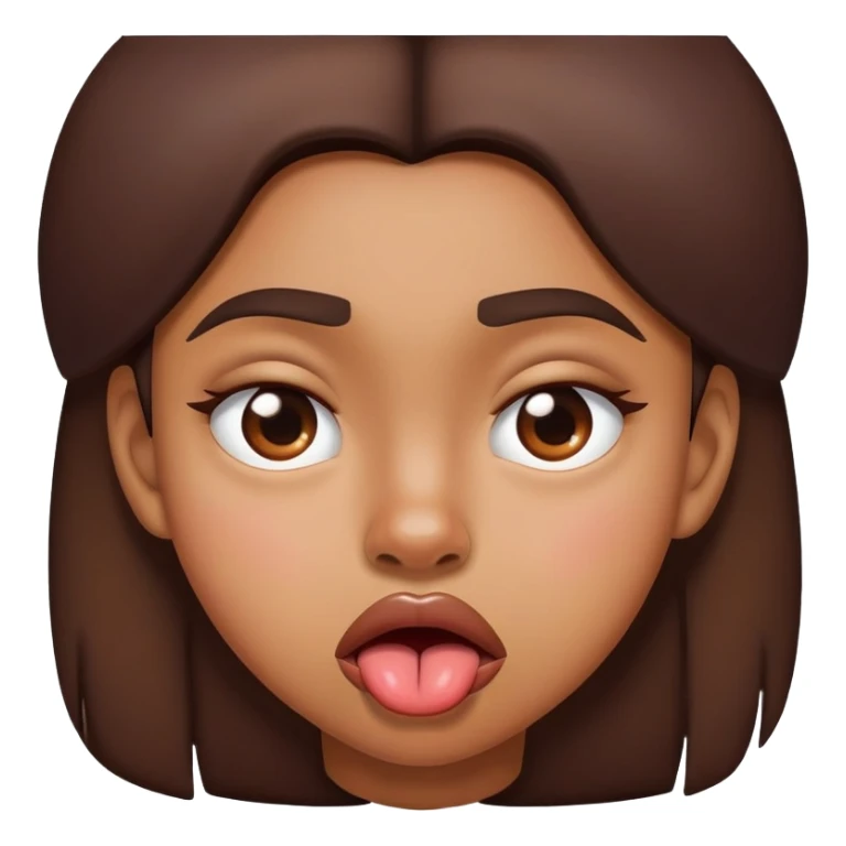 brown girl stinking tongue out frown sticker
