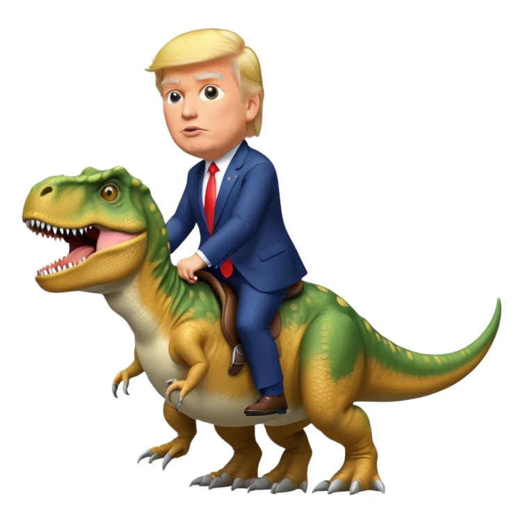 Donald Trump riding t-rex sticker