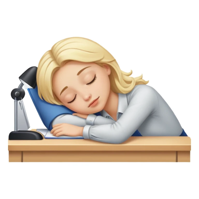 Blonde girl sleeping at desk  sticker