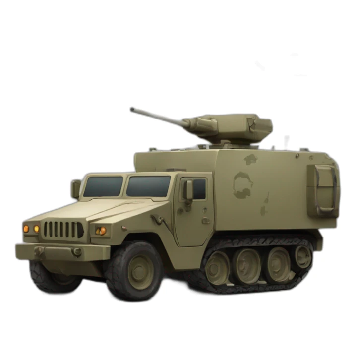 1 side with an Ammunition box with bullet and other side with a military vehicle  sticker