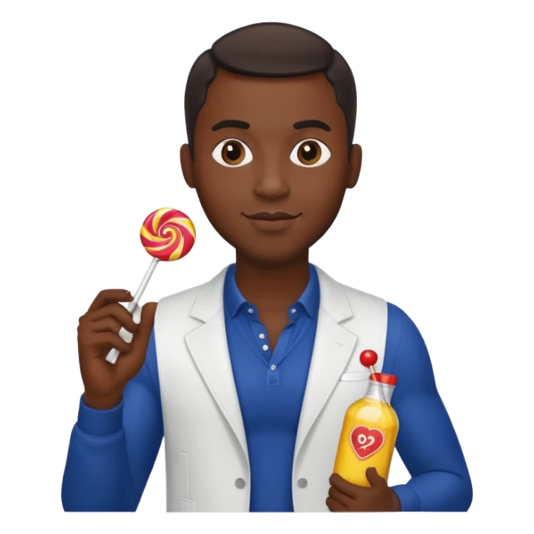 Sexy black man hold a bottle and a lollipop sticker