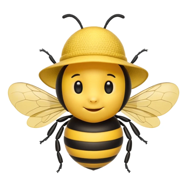 draw iOS emoji Bee, but with iOS emoji gentle hat sticker