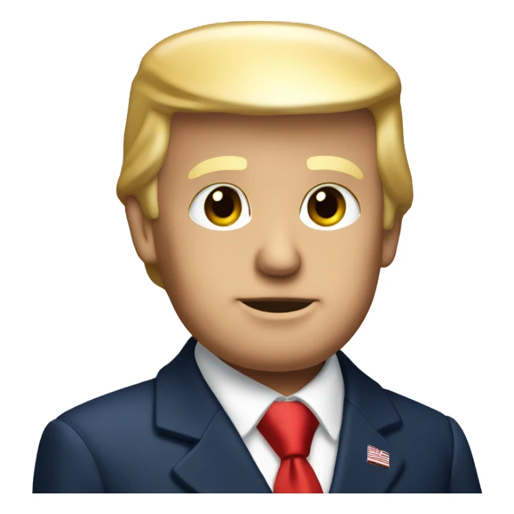 Donald Trump with navy suit and red tie  sticker