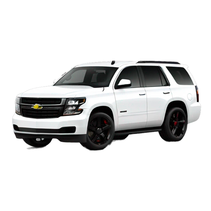1 Chevy Tahoe white with black logo and black wheels sticker
