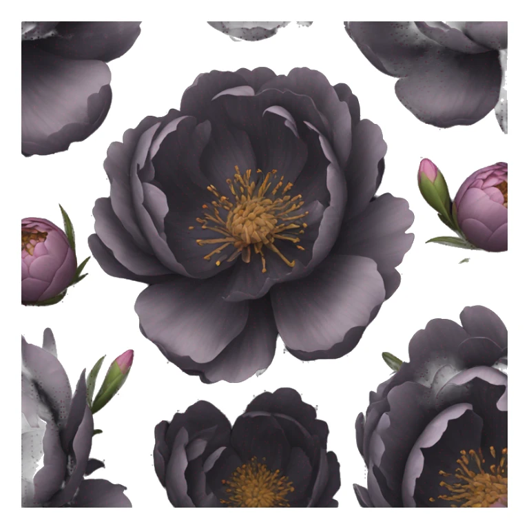 aesthetic black peony sticker