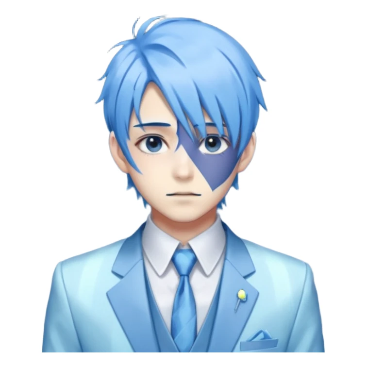 ethereal-pastel-transparent-translucent-gorgeous-spectral-dark-greyish-blue-whitish-gloomy-spectral-anime-poltergeist-man-with-blue-hair-with-a-beautiful-suit sticker
